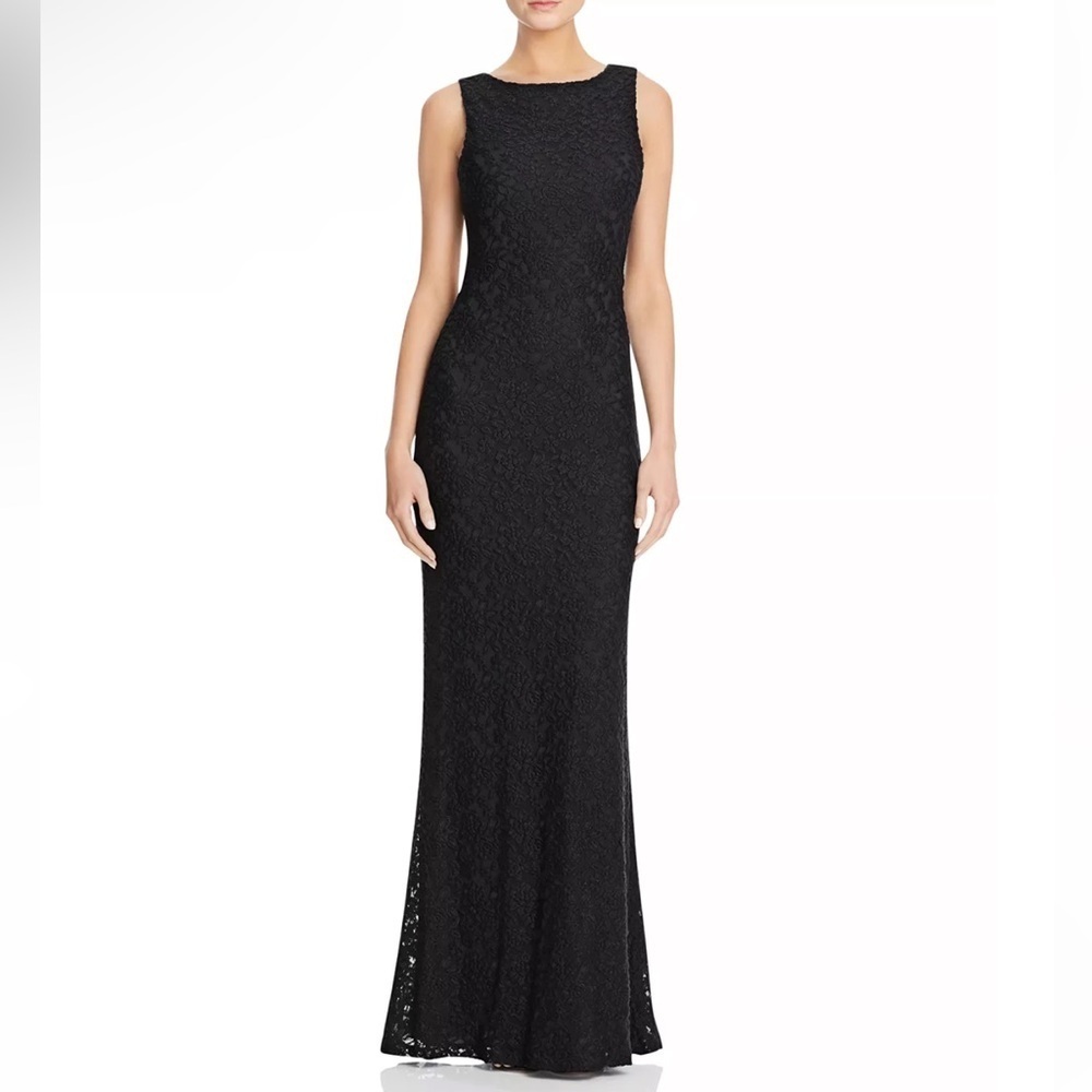 Alice+Olivia Sachi Open-Back Lace Gown Bridal Wedding Navy Blue/Black Size 10